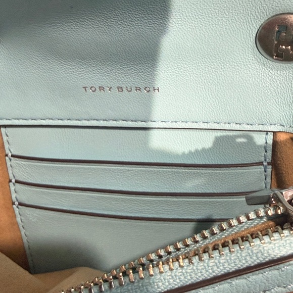 Tory Burch Mini Kira Top Handle Bag (paid $398). See receipt . Baby blue - Picture 8 of 14